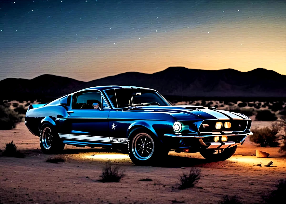 Poster vintage chevrolet y mustang