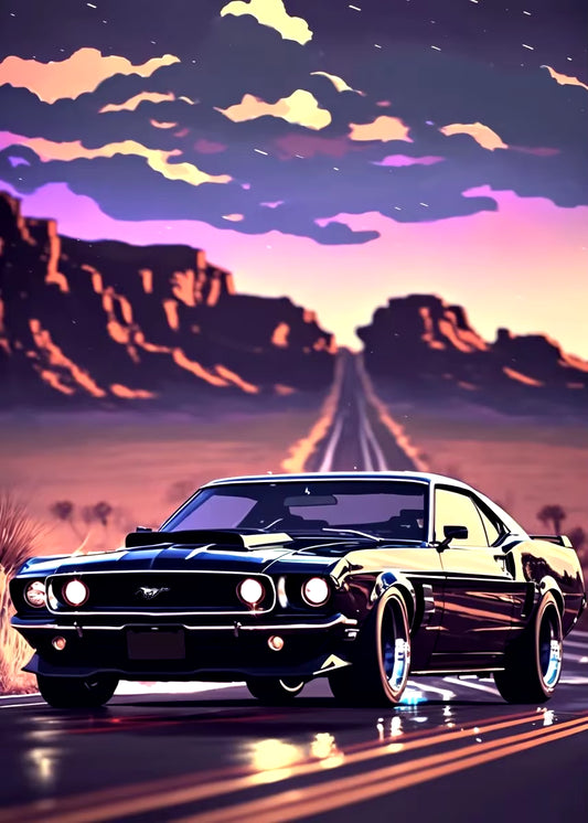 Poster vintage chevrolet y mustang